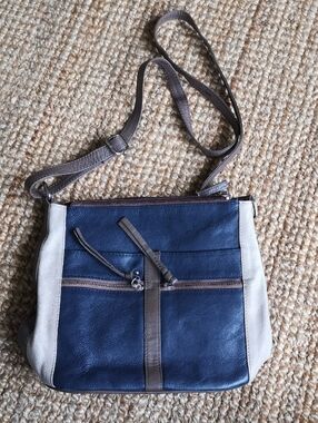 Great American Leatherworks navy and brown crossbody